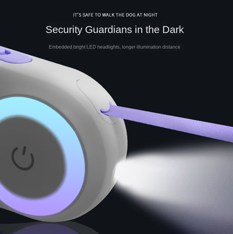 Guinzaglio automatico retrattile a LED per cani con luce notturna